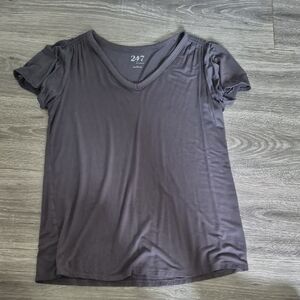 Maurices Charcoal V-Neck Short Sleeve Tee
